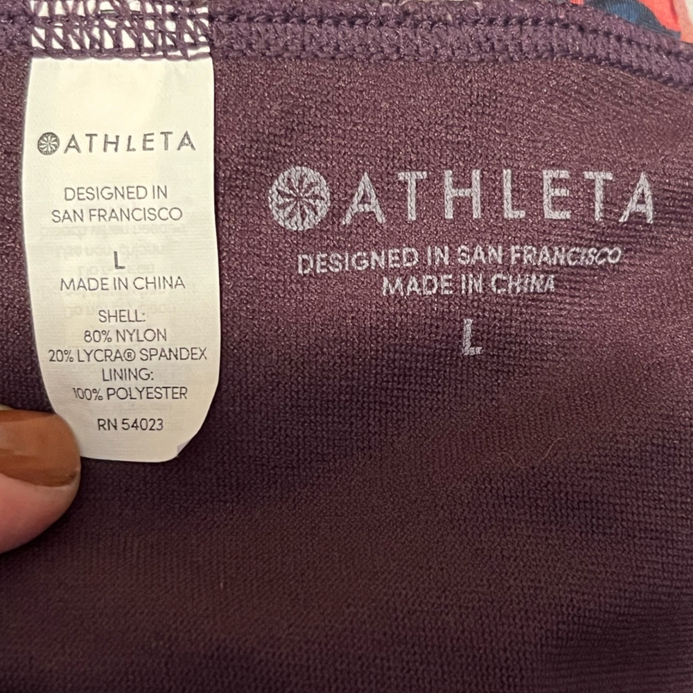 Athleta Purple Floral Women's Swim Shorts - Picture 11 of 12